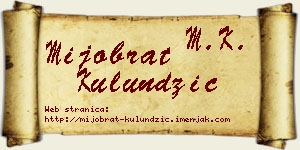 Mijobrat Kulundžić vizit kartica